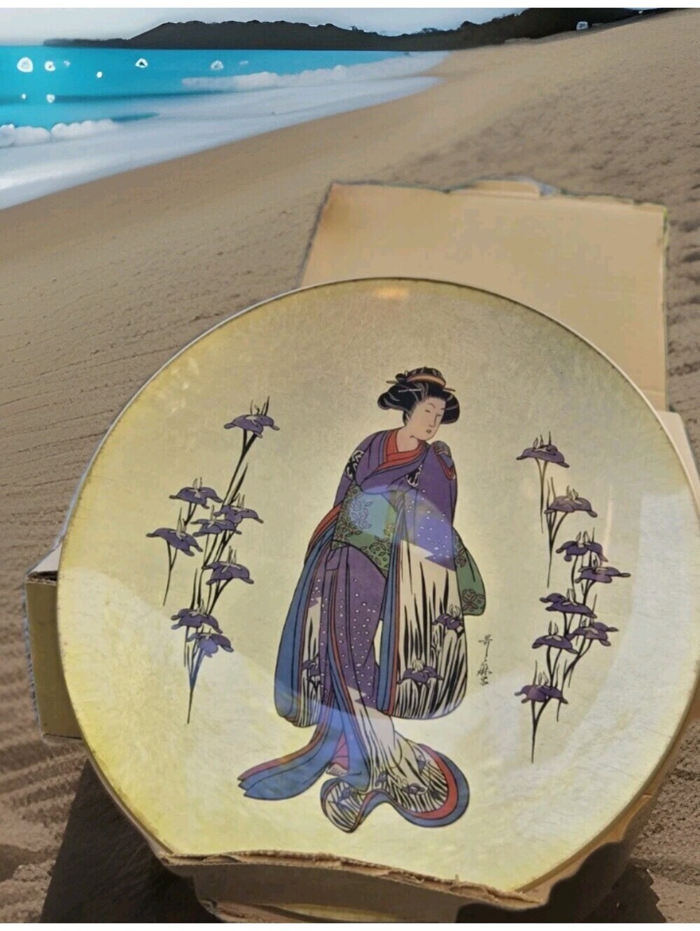 Golden Plates Noble Flower Maiden"IRIS" Plate 1981 House Giyaman 1825/19,500 COA